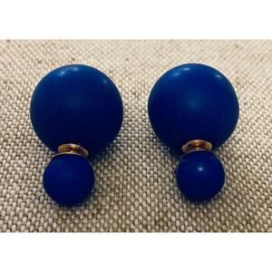 Double Sided Royal Blue Earrings Peek-a-boo